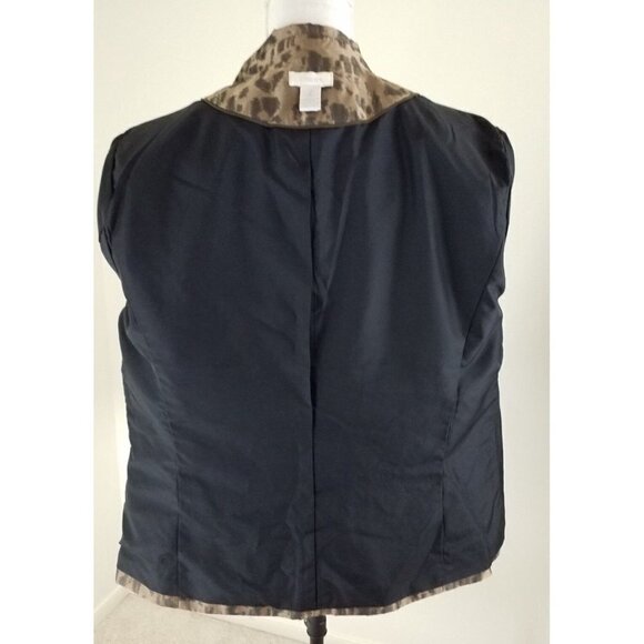 Chico's ~Women's Size 2( Large)~ Brown Animal Print Blazer Jacket Lined. - Picture 5 of 6